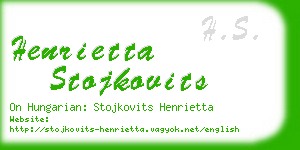 henrietta stojkovits business card